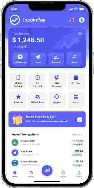 Incoinpay app home screen preview