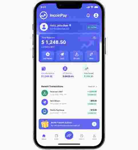 Incoinpay account dashboard